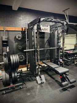 Smith Machine , Squat Rack , Bench Press , Leg Press , Pulley System Machine For Your Weights 