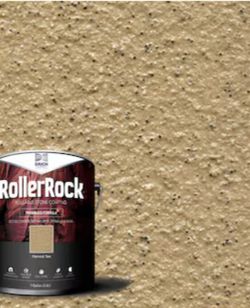 ROLLERROCK Harvest Tan Stone Coating & Hi-Build Ultra Clear Acrylic Satin Concrete Sealer