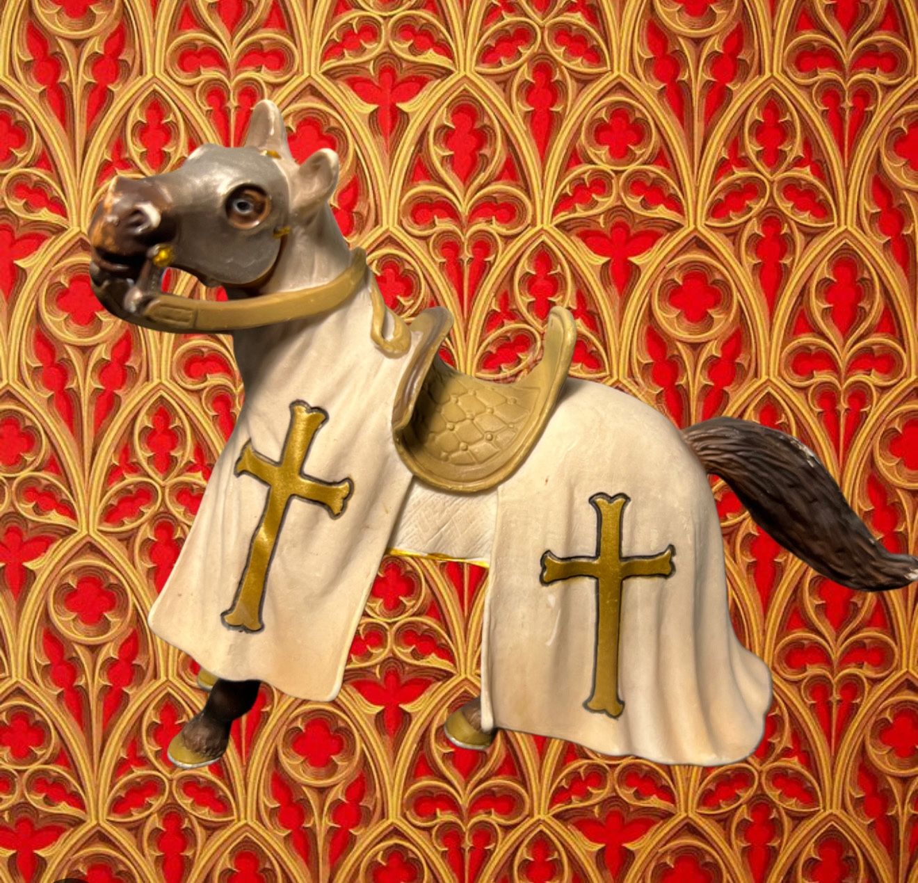 Schleich Germany 2003 Crusader Knight Horse Model 70034, 5”