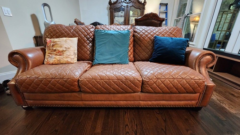 Italian napa leather couch and love seat