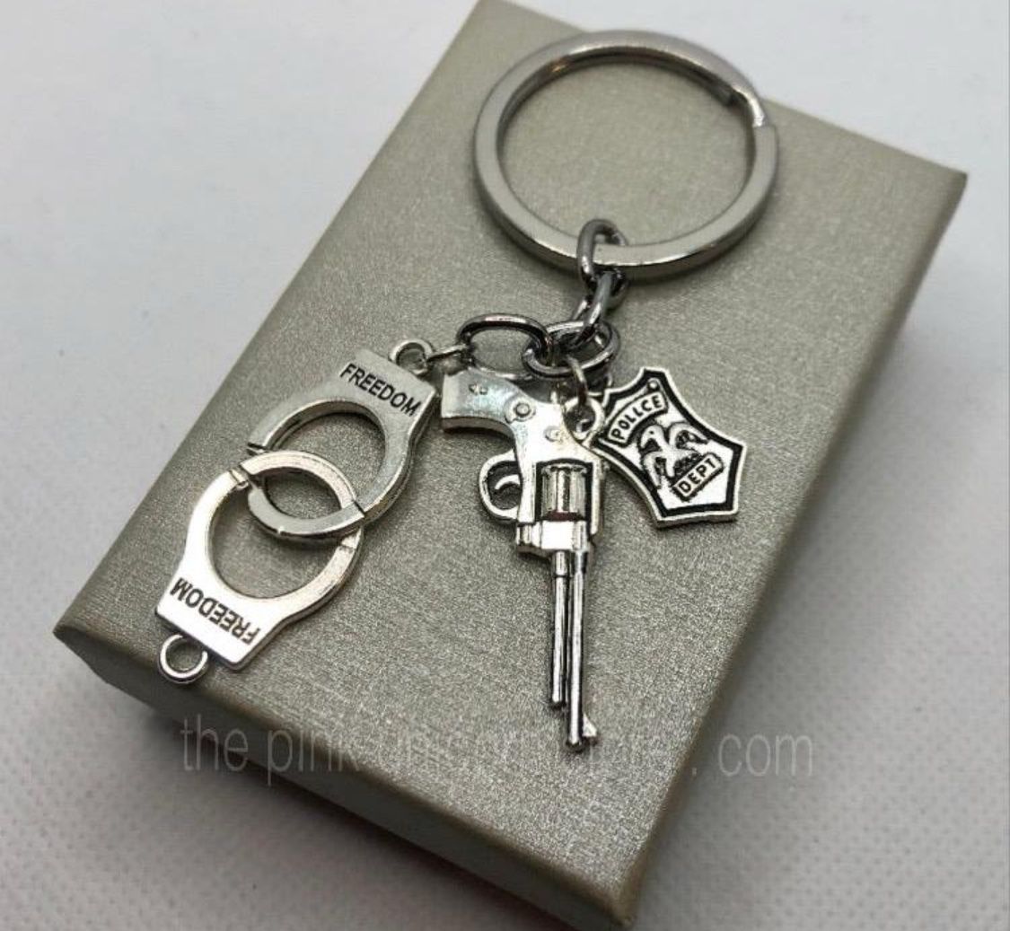 Brand New Police Officer Charms Appreciation Keychain Gift 