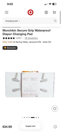 Munchkin waterproof diaper changing pad with cover