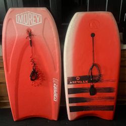 2 Body Boogie Board Morey Mach 11 Tube Rail & Air Wallk Swell 41”p