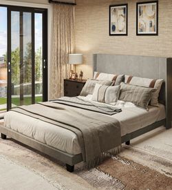 Set of Queen Size Upholstered Bed Frame + Brand New Sealed Mattress Included