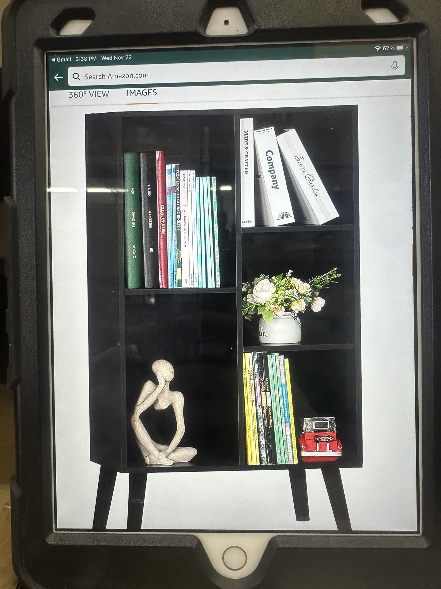 YAHARBO Small Black Narrow Bookshelf,3 Tier Modern Bookcase with Legs,Bookshelves Wood Storage Shelf,Rustic Book Shelves Cube Organizer,Display Bookca