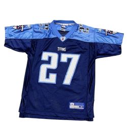 Vintage Tennessee Titans George #27 Reebok On Field Jersey Youth Medium 10-12
