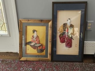 3d Framed Geisha And Samurai