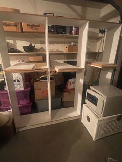 White Wood Bookshelf Unit