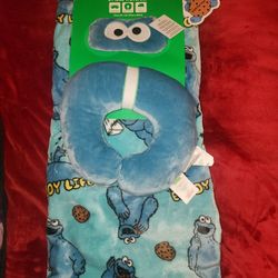 Cookie Monster Travel Blanket Set