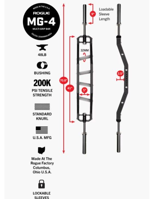 Rogue MG 4CN Narrow Multi Grip Camber Bar