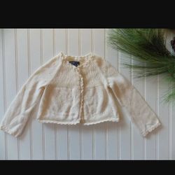 Baby Gap Girls size 2T Cream Ivory Cardigan Knit Sweater

