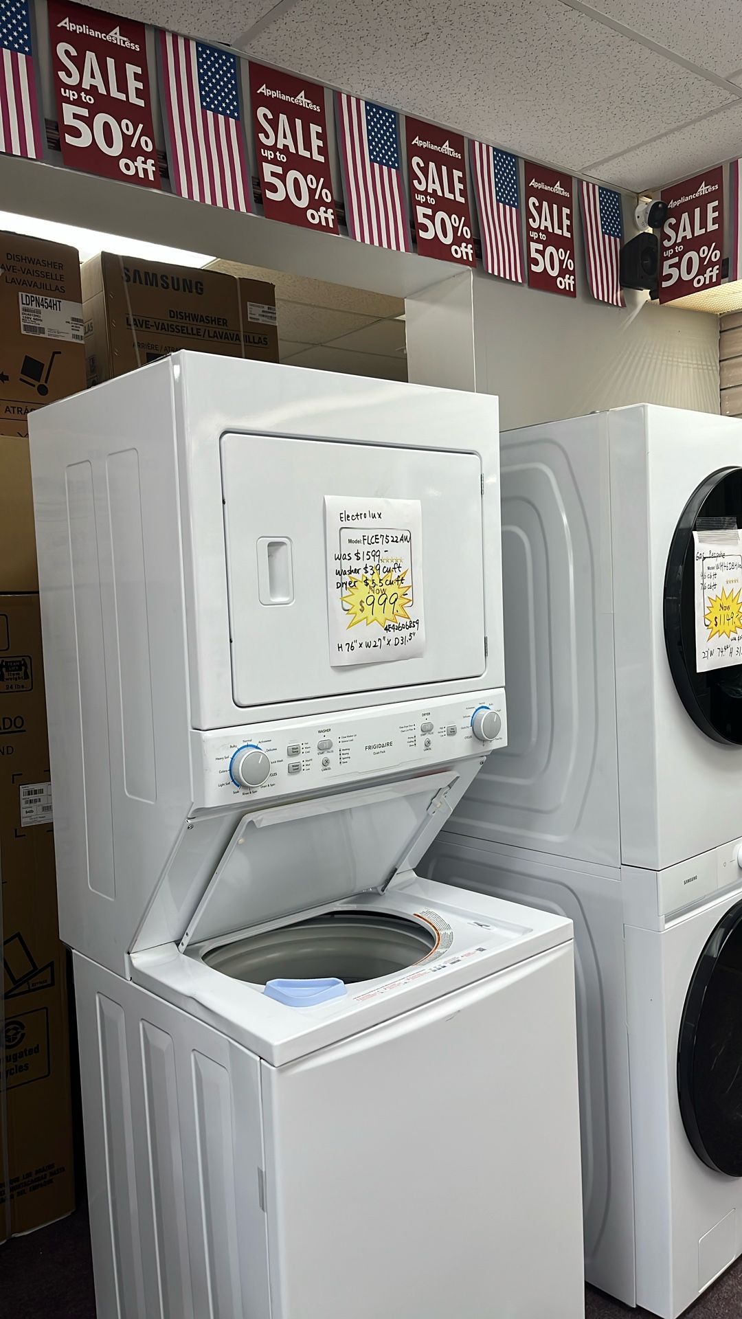 Stackable Washer And Dryer 27” In New Open Box And 1 Year...