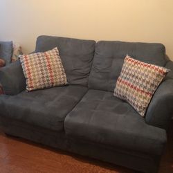 Grey Blue Loveseat