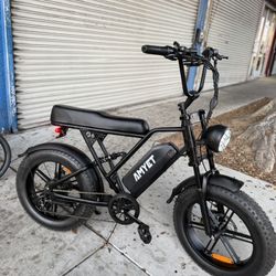 AMYET G60 Peak 1500W Electric Bike, 20" Fat Tire E-Mountain Bikes, 48V 20Ah 32MPH Ebike for Adults Full Suspension