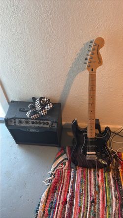 Fender squire strat with peavy amp