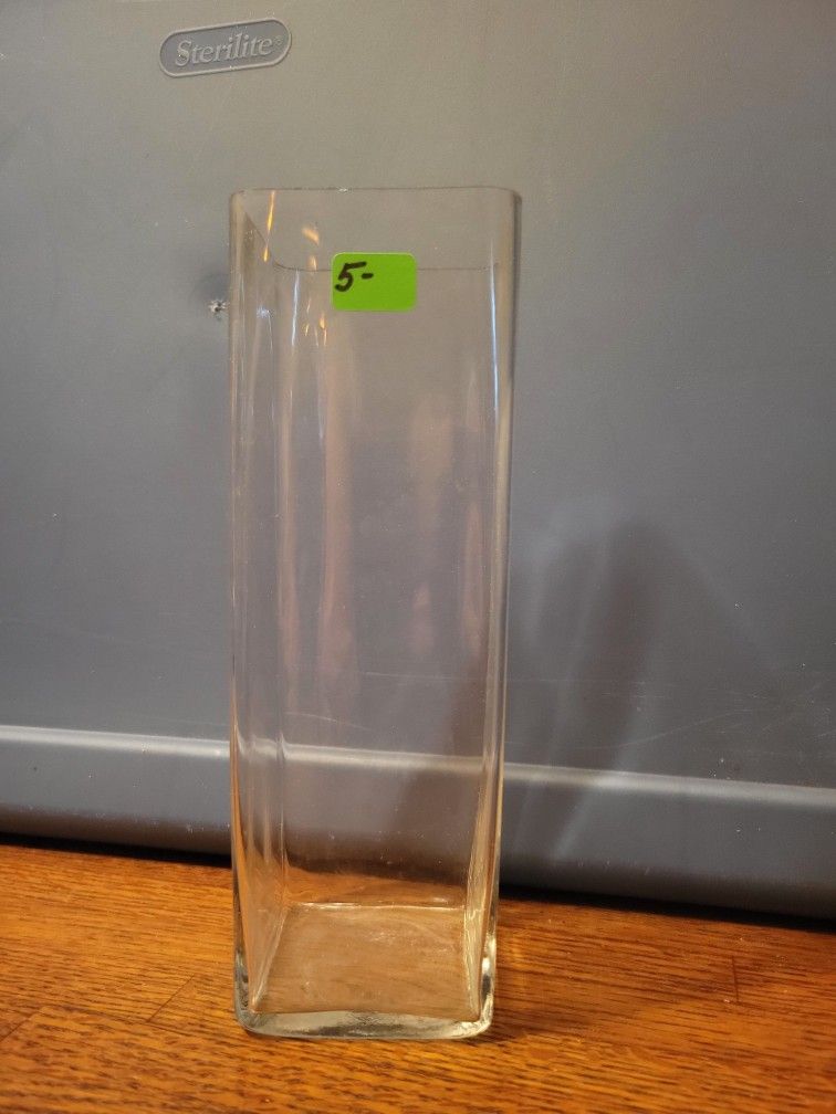 Square Clear Glass Flower Vase