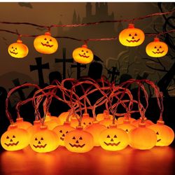 🔥Halloween String LED Pumpkin Lights for Outdoor Decor, 2 Modes, 20 Pumpkins