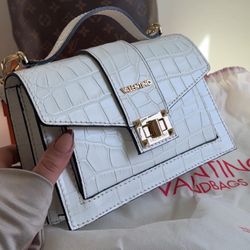 Valentino Croc- Embossed Leather Crossbody Bag 