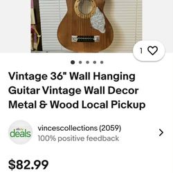 Wall Hanging Wooden  Guitar Wall Decor