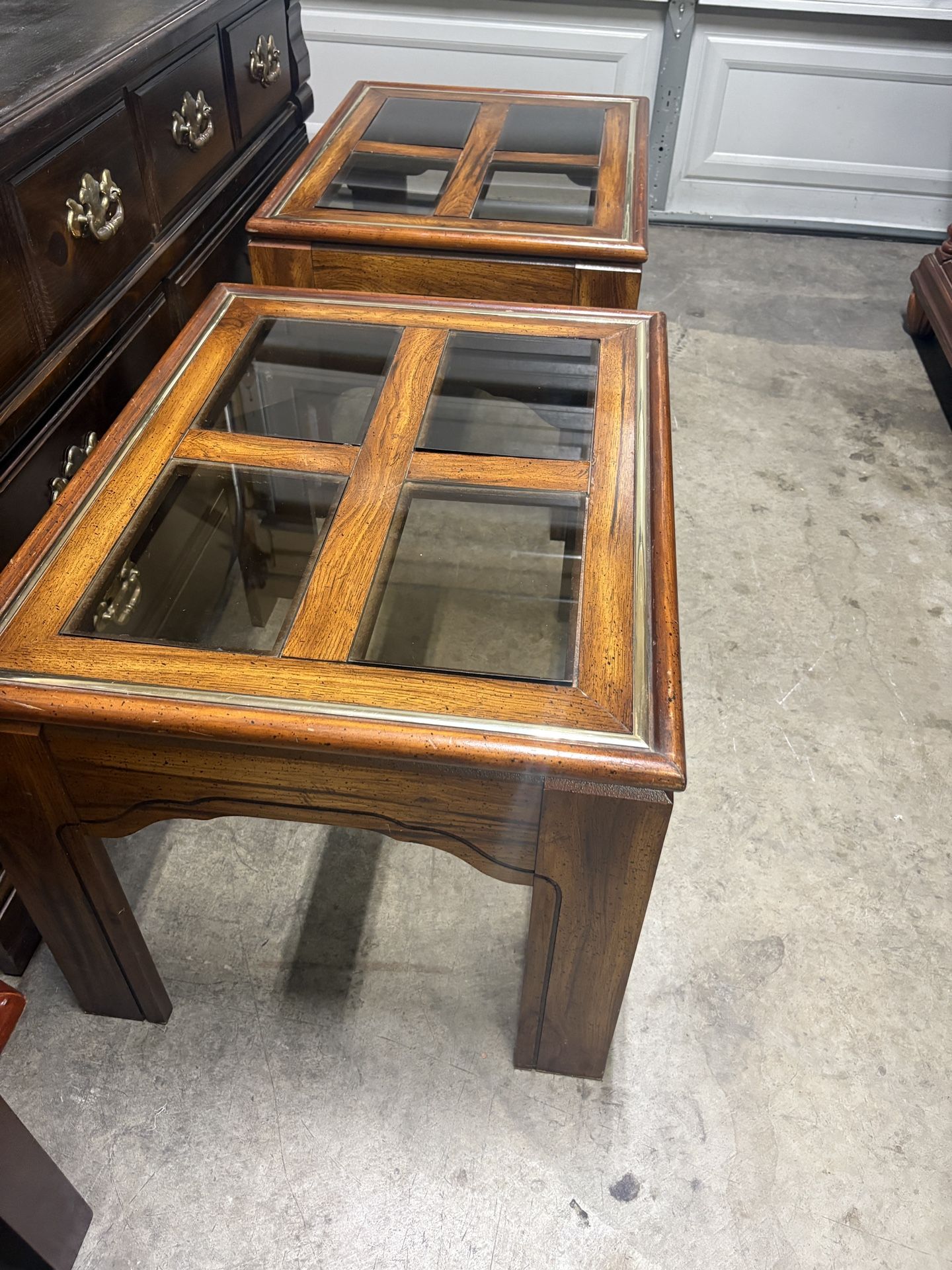 Coffee / End Table With Glass Top