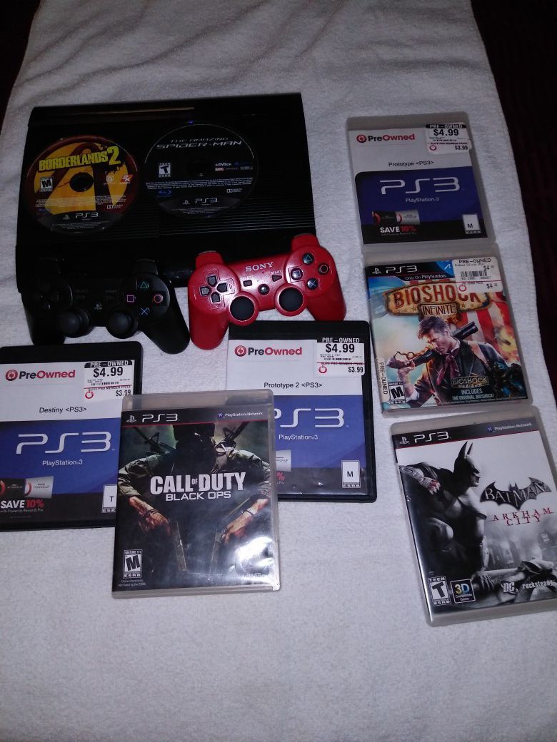 guiden meget barbering PlayStation 3 Super Slim 128GB Bundle!! Includes 2 wireless controllers, 8  games for Sale in Bridgeton, MO - OfferUp