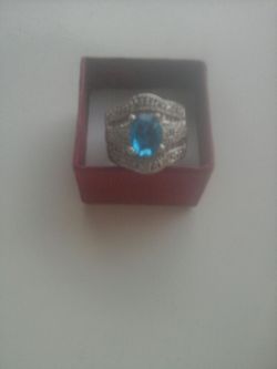 Neon blue Apatite ring