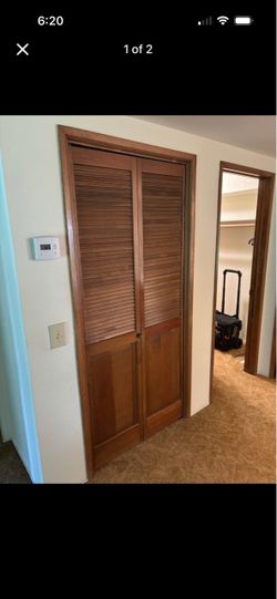 48” solid wood louvered closet doors