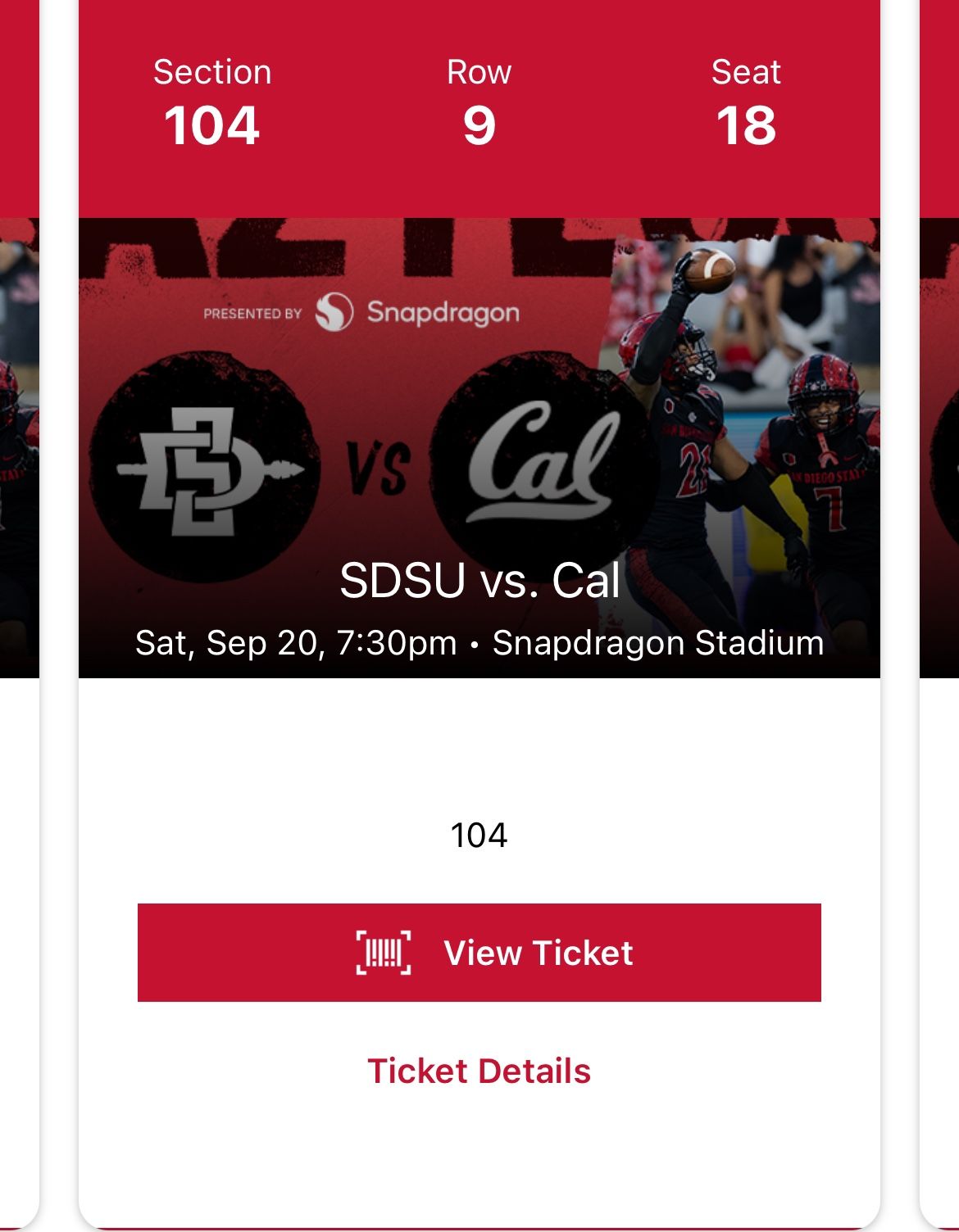 SDSU Aztec Football vs. Cal 9/20 
