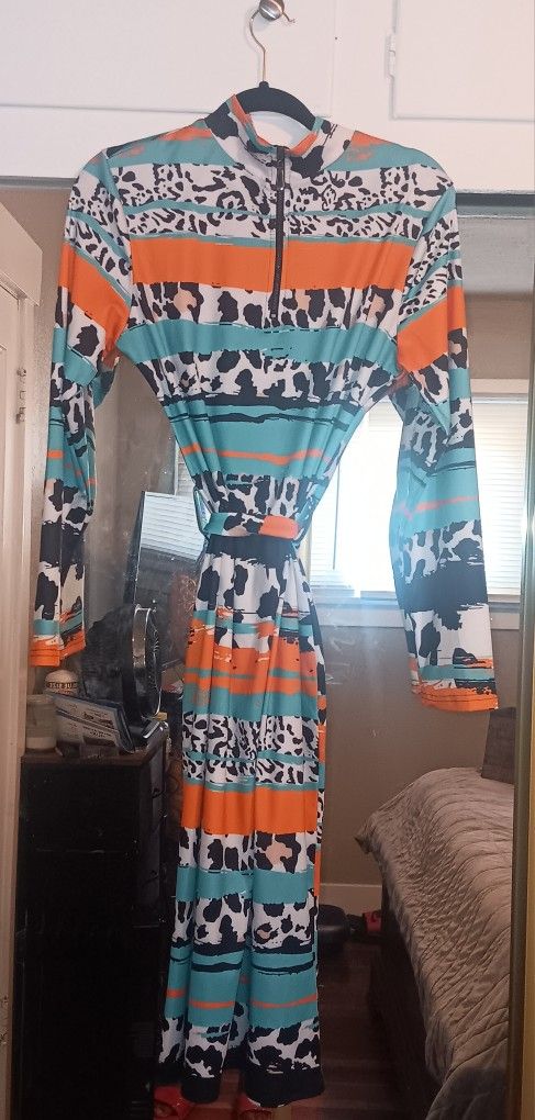 Multi-Color Belted Bodycan Dress