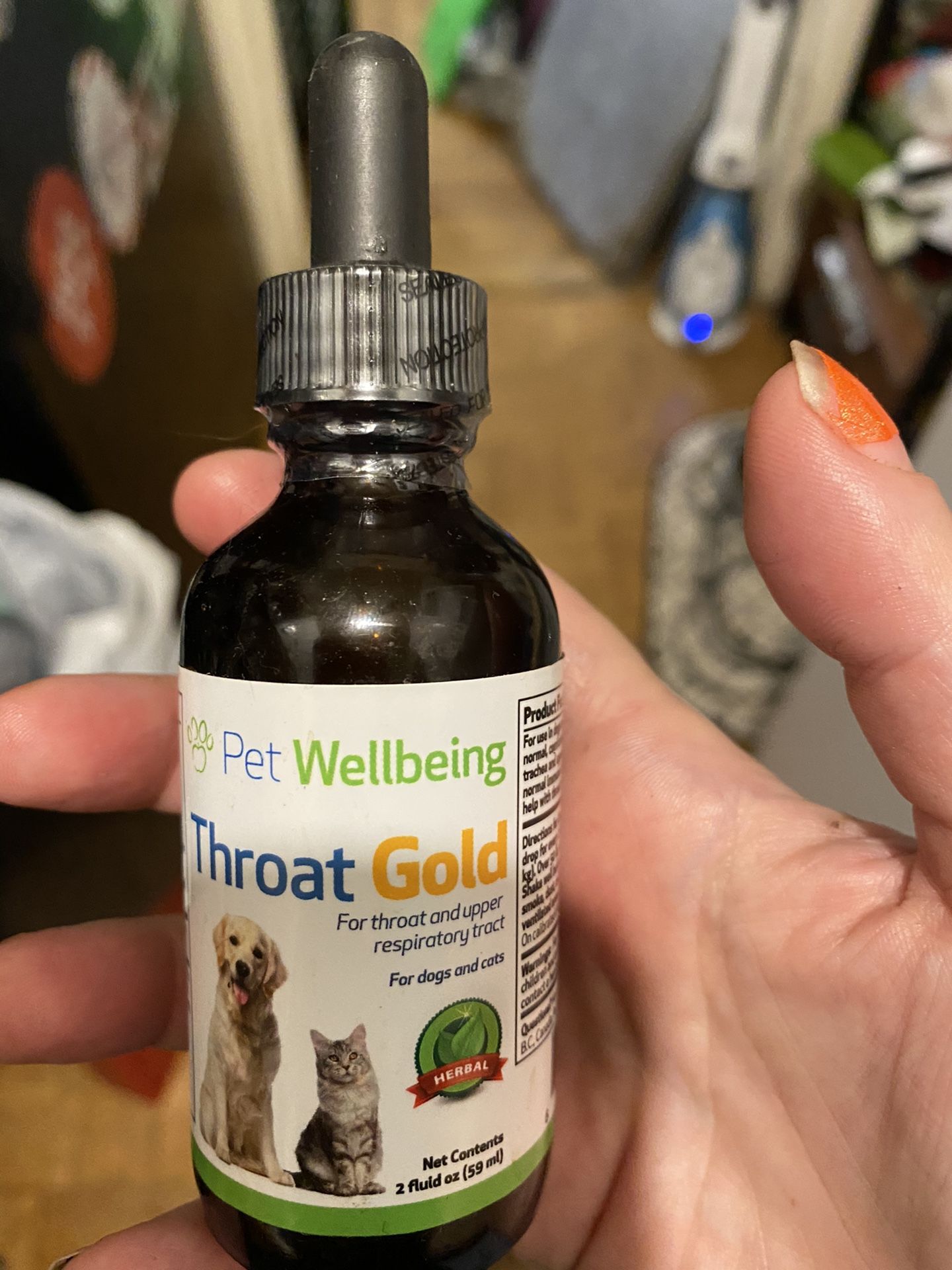 Throat gold for dogs/cats respiratory issues
