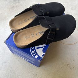 Birkenstock Boston Suede Soft Footbed Clogs