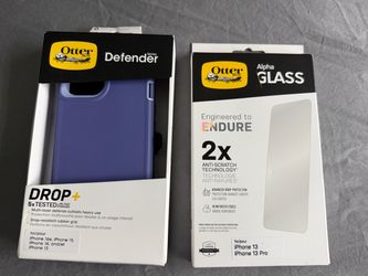 Otterbox defender cases and Alpha glass protector screen for iPhone 13