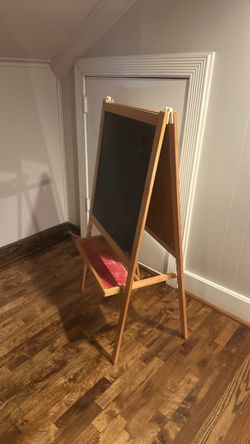 Wooden  Kids  Art Easel with Chalkboard/ dryerase