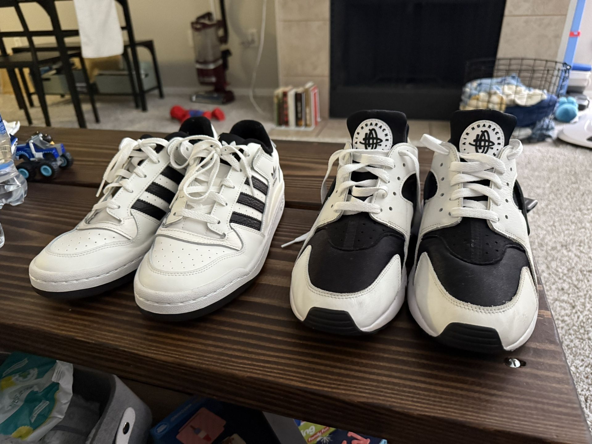 Adidas and Nike shoe pairs
