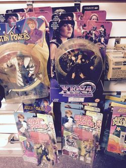 Lots of Austin Powers and Xena Action Figures