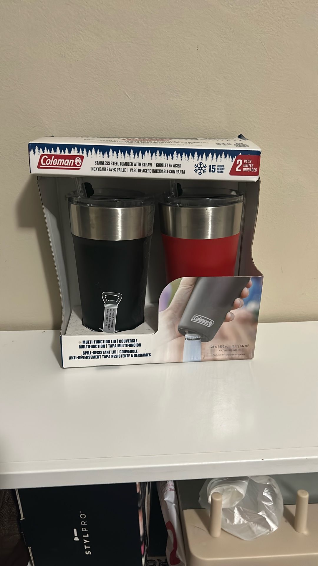 Stainless Steel Tumbler 2pk With Straw