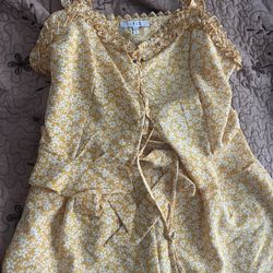 Yellow Flowered Top & shorts