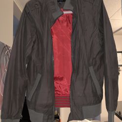 BOMBER JACKET GREY/RED