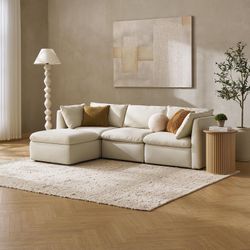 mopio Oversized Modular Sectional Sofa with Fully Removable Covers and Storage, Convertible U & L Shaped Sectionals, Modern Cloud Couch with Ottoman C