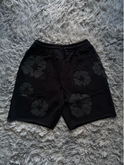 Monochrome denim tears shorts