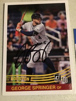 George Springer Autographed Card with COA