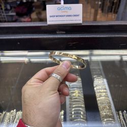 14k Love Bangle Solid Gold