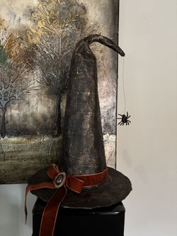 Paper Mache Witch Hat - Halloween Decor 