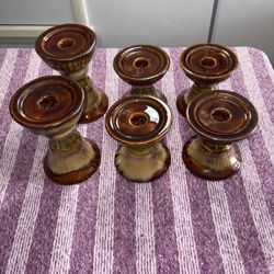 Pottery ceramic candlesticks/ Pilliard candle holder