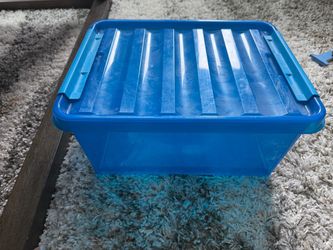 Blue Plastic Storage Box with Lid