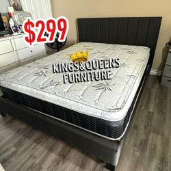 Queen Bed Frame With Mattress $299