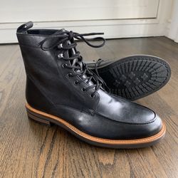 Express Mens Chukka Boots Size 10 New Black Leather Lace Up Hiker Ankle Casual