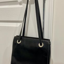 Celine Black Leather Vintage Shoulder Bag With COA