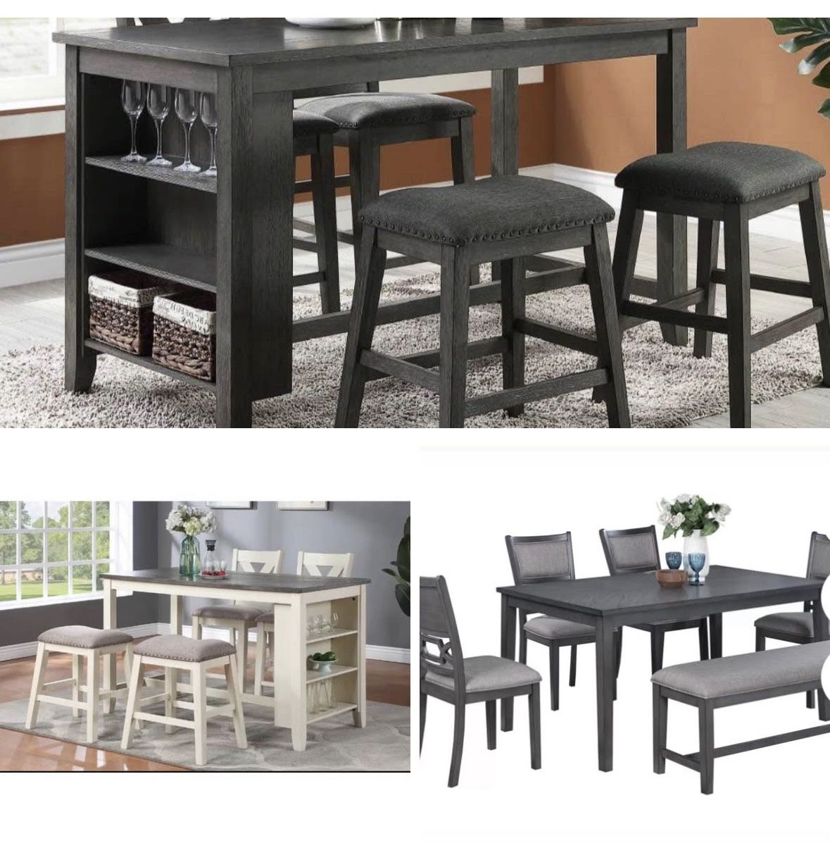 Dining Table Set With Chairs And Bench 