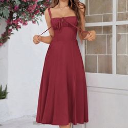 Backless Crisscross Lace Up Ruched Boning Corset CoBodycon Dress SIZE SMALL  